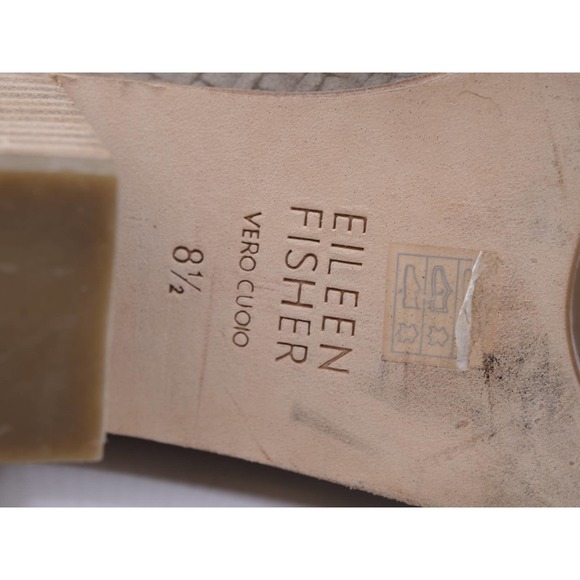 Eileen Fisher Booties Womens 8.5 Beige Suede Lace Up Peep Toe Cuban Ankle Boot - Picture 10 of 11